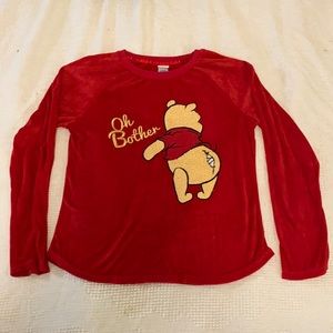 Disney Winnie the Pooh long sleeve velvet top M